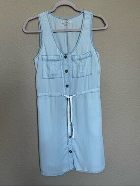 Francesca’s HARPER Chambray Light Blue Button-Front Sleeveless Dress - S